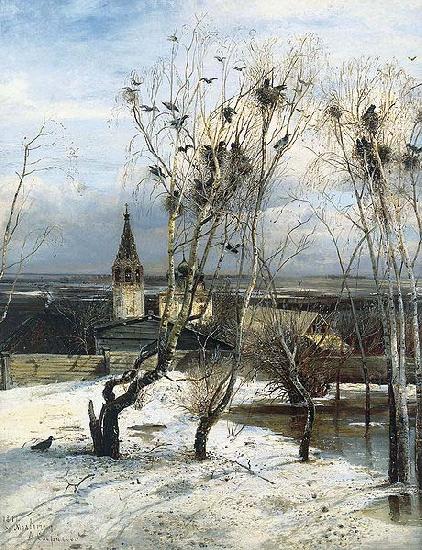 Alexei Savrasov The Rooks Have Come Back was painted by Savrasov near Ipatiev Monastery in Kostroma.